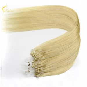 China 20inches natural straight light brown micro ring human hair extensions virgin remy indian hair for micro braids manufacturer