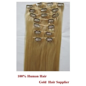 Chine 30-8 inch clip in human hair extensions shipping from china aliexpress hair clip in hair extension fabricant