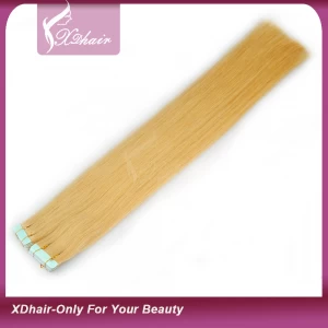 China #60 Blonde Remy Human Hair Extension Virgin Brazilian Hair Tape in Hair Extensions Hersteller