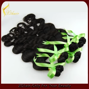 China 6A Factory Wholesale Brazilian Virgin Hair Body Wave Hair Human Hair Weft #1 Color Hair Weave Extensions fabrikant