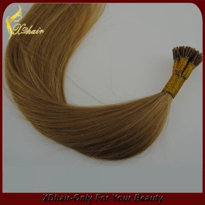 China 7A High Quality Silky Straight 100% Indian Virgin Hair I Tip Hair Extensions 1g Wholesale Pre-Bonded Stick Tip Hair Extension manufacturer