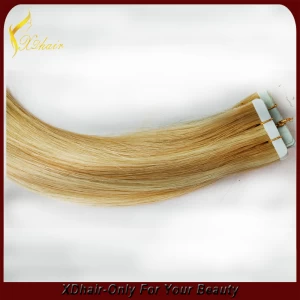 porcelana 8 "-32" humano 2.5g extensión cinta del pelo por pedazo color mezclado pelo pelo ruso fabricante