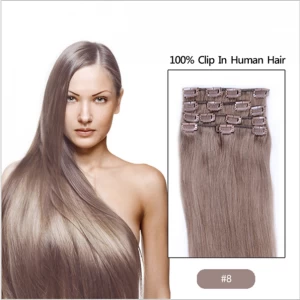 Китай 9 PCS Human Hair Clip in Extensions 6A Brazilian Human Hair Clip in Extensions Unprocessed Brazilian Virgin Hair производителя