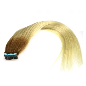 China 9a grade ombre tape weft virgin remy full cuticle tape hair manufacturer