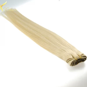 中国 AAAAAAA grade best price double drawn full ends tangle free blonde hair extension 制造商