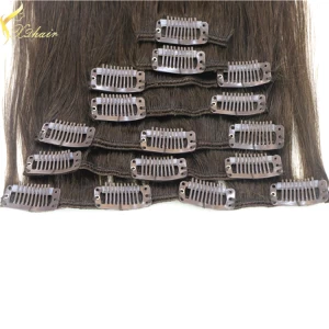 porcelana Alibaba China Free Shipping 2016 Hot Selling Factory remy human hair clip in extensions 200g fabricante
