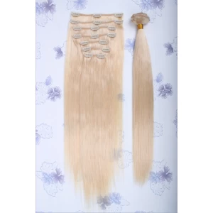 Cina Alibaba supplier cheap 100% human hair clip in hair extension unprocessed peruvian clip in hair extensions for black women produttore