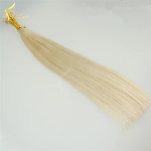 中国 Alibaba wholesale High Quality #613 Virgin Remy 100% Brazilian Human Nano Ring Hair Extensions With Beads 制造商