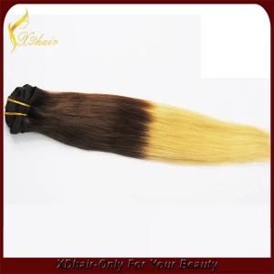 porcelana Aliexpress Brazilian Hair Extensions Two Tone Ombre Colored Hair Weave Bundles Grey Human Hair fabricante