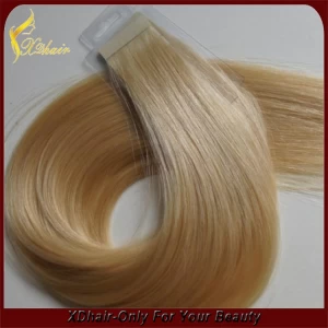 An tSín Best Quality Virgin European Human Hair Tape Hair Extension Wholesale Prices déantóir