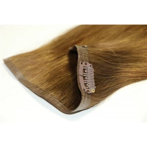 An tSín Best Selling Strong Double drawn 18" brown color light wave virgin human hair clip in hair déantóir