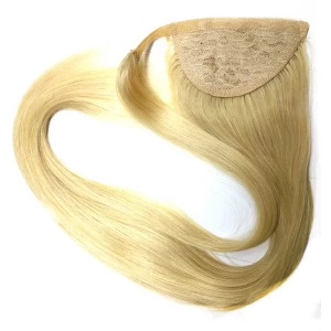 中国 Best quality human hair ponytail virgin remy top hair piece メーカー