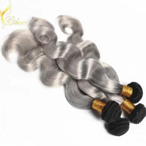 China Best quality humanhair weft grey hair 100g bundle virgin remy bext quality hair fabricante