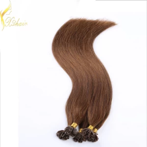 中国 Best quality indian remy human hair extension 1g strand  factory price hair メーカー