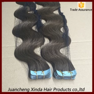 中国 Best quality vrigin european human hair tape hair extension wholesale price メーカー