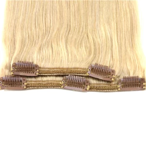 Cina Best selling double weft double drawn remy clip in hair extension 220 grams produttore