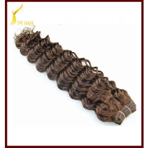 An tSín Best selling high quality cheap price 100% Brazilian hair weft deep wave double weft hair weave déantóir