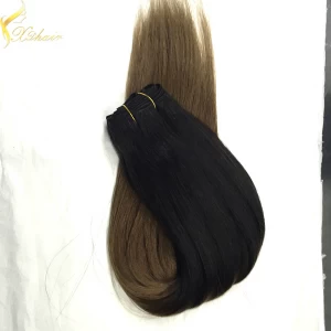 An tSín Best selling ombre hair extension two colored cheap brazilian hair ombre color human hair weft déantóir
