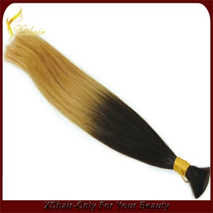 中国 Best selling products cheap 100% unprocessed Brazilian human bulk hair without weft two tone hair bulk extension 制造商
