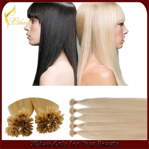 中国 Best selling products high quality 100% Brazilian virgin remy nail tip human hair U tip hair extension メーカー