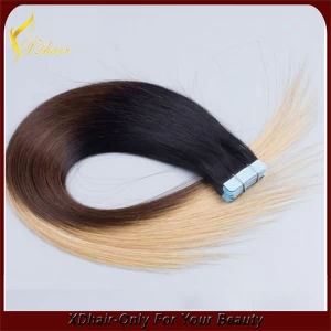 China Best selling products new style blue glue 100% Indian virgin remy hair two tone Germany glue tape hair extension fabricante