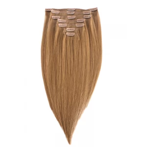 China Best selling real human hair full set remy clip in extensions manufacturer