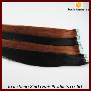 中国 Best selling skin weft hair extension 100% european hair remy tape hair extensions 制造商