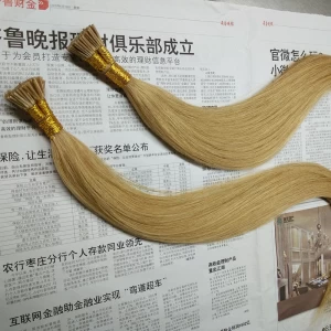 China Blond hair 613 Stick tip hair extension I tip 1gram per piece  virgin remy manufacturer