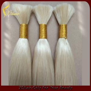 中国 Blond hair in bulk wholesale price virgin remy full cuticle Brazilian hair extension Double drawn 制造商