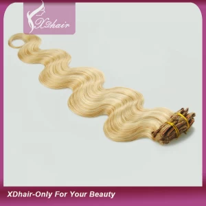 China Body Wave Clip in Hair Extensions 100% Human Hair High Quality Cheap Price Manufacture Wholesale fabrikant