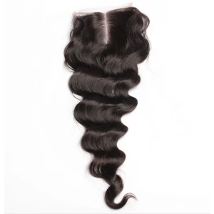 Chine Brazilian Virgin Hair Natural Color Deep Wavy Lace Closure Pieces fabricant