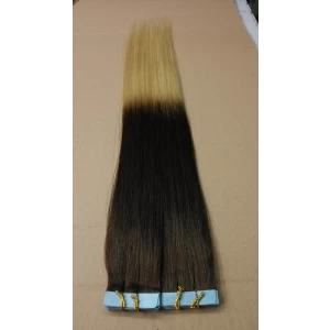 An tSín Brazilian virgin tape hair extension Ombred in hair extension100% human hair for white women déantóir