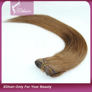 China Brown Color Soft and Smooth Cheap Human Hair Weft Brazilian Virgin Human Hair Weaving Hair fabrikant