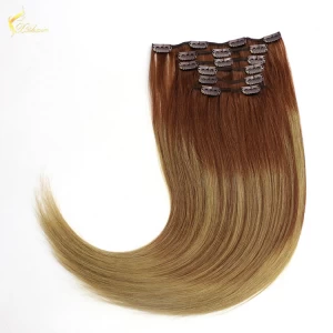China Cheap 100 120 160 220 grams double weft 100% remy brazilian human 30 inch hair extensions clip in fabricante