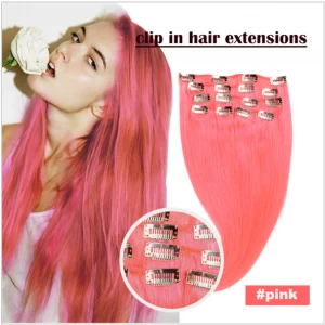 Cina Cheap 100% virgin human hair clip in human hair extensions produttore