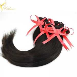 An tSín Cheap Natural Color 12-30 inches long straight human hair wefts ,100% virgin brazilian hair weaves for sale déantóir