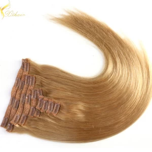China Cheap and high quality 220g remy russian clip on hair extensions human manufacturer