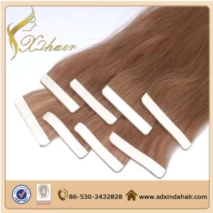 An tSín Cheap brazilian human tape hair 100% virgin remy hair tape in hair extentions wholesale déantóir