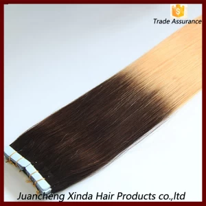 China Cheap hot sale tape hair in hair extensions ombre remy tape hair extension manufacturer