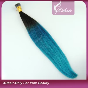 Chine Cheap i tip 100% virgin indian remy hair extensions fabricant