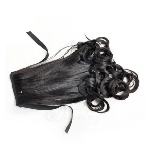 China Cheap remy brazilian clip ponytail hair extension for black women manufacturer
