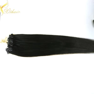 Chine Cheap silky straight blonde 100% human remy 0.8g micro ring hair extension bleach blonde fabricant