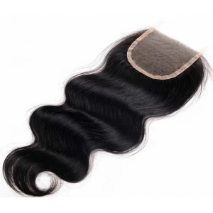 Cina China Hair Factory Closure Silk Base Closures Lace Frontal body wavy straight hair closure produttore