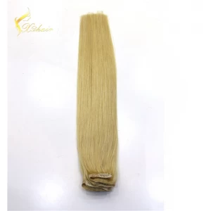 中国 Classic Style Thick Bottom Double Drawn Top quality European hair extensions clip in hair extension 制造商