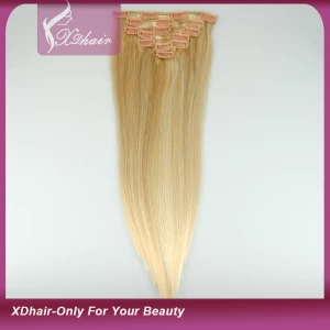 China Clip in Hair Extensions 100% Human Hair High Quality Cheap Price Manufacture Wholesale Silky Straight Wave fabrikant