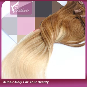 An tSín Clip in Hair Extensions 100% Human Hair High Quality Cheap Price Wholesale Alibaba Trade Assurance Ombre Color Balayage déantóir