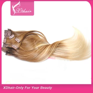 An tSín Clip in Hair Extensions 100% Human Hair High Quality Cheap Price Wholesale Alibaba Trade Assurance Ombre Color déantóir