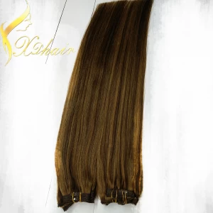 China Clip in hair extension with lace best quality lace clip hair fabricante