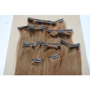 Chine Customized Full Head Clip In Hair Extensions Free Sample, Cheap 100% Human Hair Clip In Hair Extension fabricant
