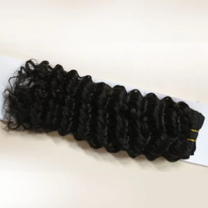China Deep wave human hair extension indian curly hair manufacturer